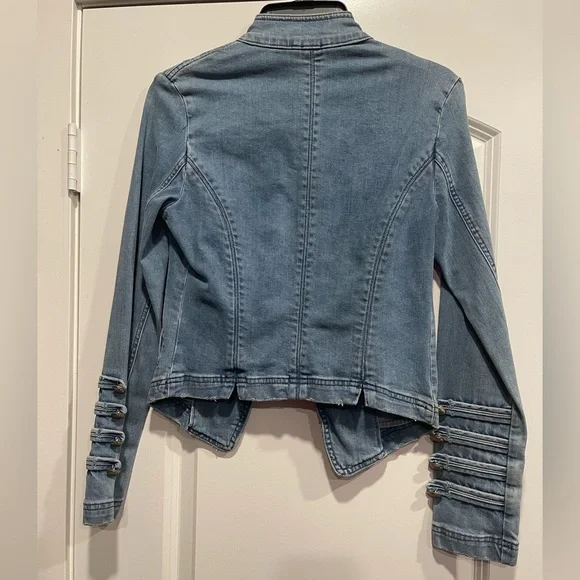 Free People Denim Military-Style Jacket - Picture 5 of 14